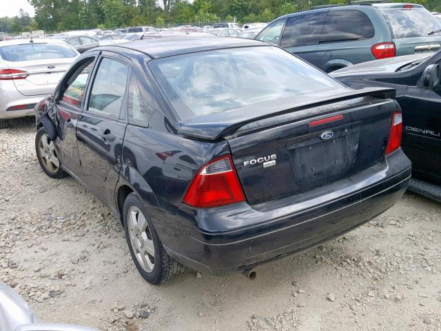 1FAHP34N57W342126 - 2007 FORD FOCUS ZX4 BLACK photo 3