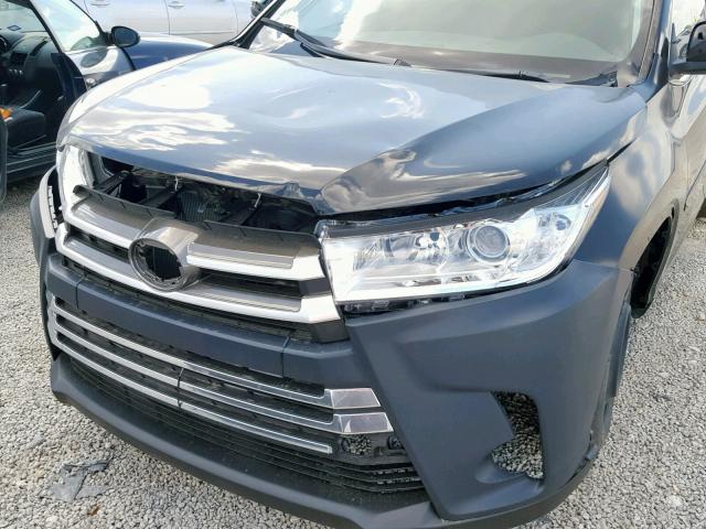 5TDJZRFH7HS471762 - 2017 TOYOTA HIGHLANDER BLACK photo 9