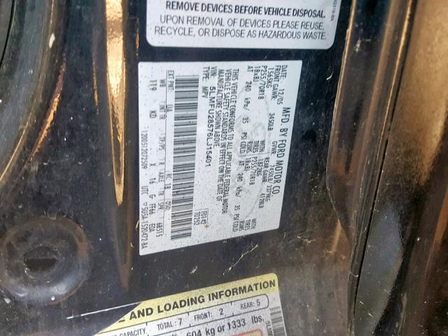 5LMFU28576LJ15401 - 2006 LINCOLN NAVIGATOR BLACK photo 10