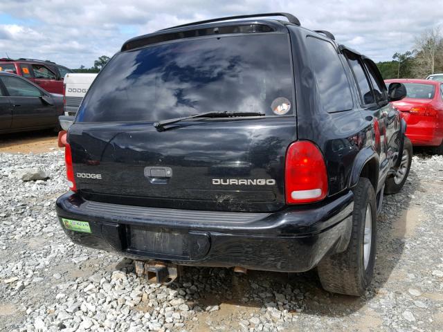 1B4HR48Z62F137296 - 2002 DODGE DURANGO SL BLACK photo 4