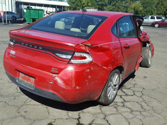 1C3CDFBB8ED701585 - 2014 DODGE DART SXT RED photo 4