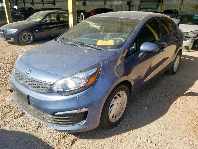 KNADM4A37G6691490 - 2016 KIA RIO LX BLUE photo 2