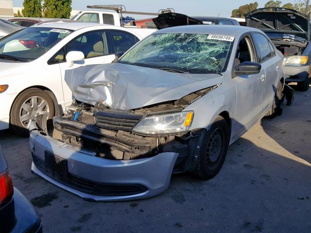 3VW1K7AJ8CM379567 - 2012 VOLKSWAGEN JETTA BASE SILVER photo 2