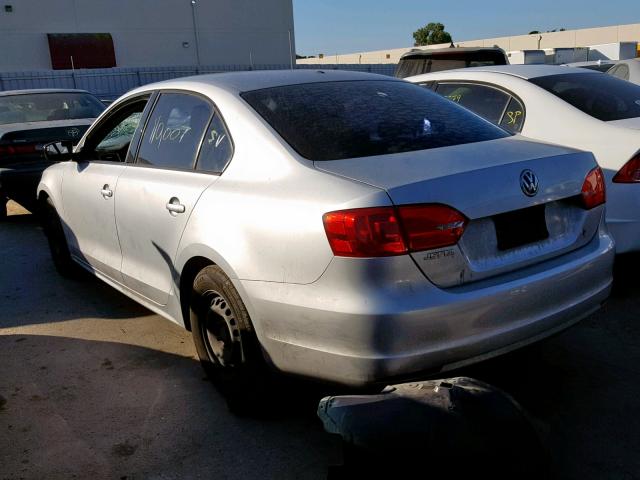 3VW1K7AJ8CM379567 - 2012 VOLKSWAGEN JETTA BASE SILVER photo 3