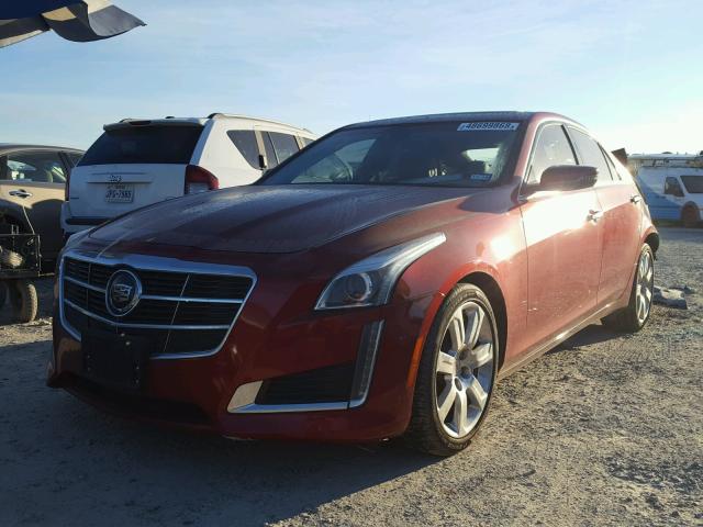 1G6AT5S35E0156304 - 2014 CADILLAC CTS PREMIU RED photo 2