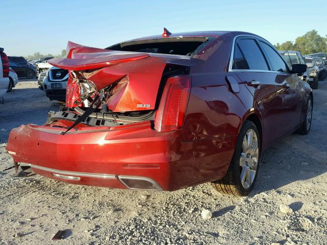 1G6AT5S35E0156304 - 2014 CADILLAC CTS PREMIU RED photo 4