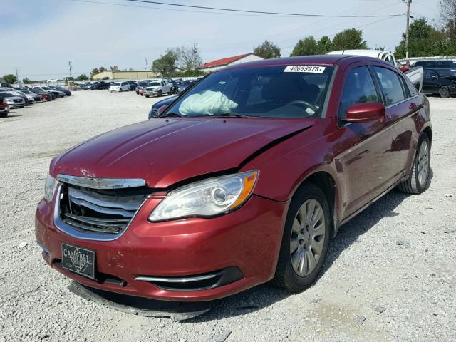 1C3CCBAB8DN641796 - 2013 CHRYSLER 200 LX RED photo 2