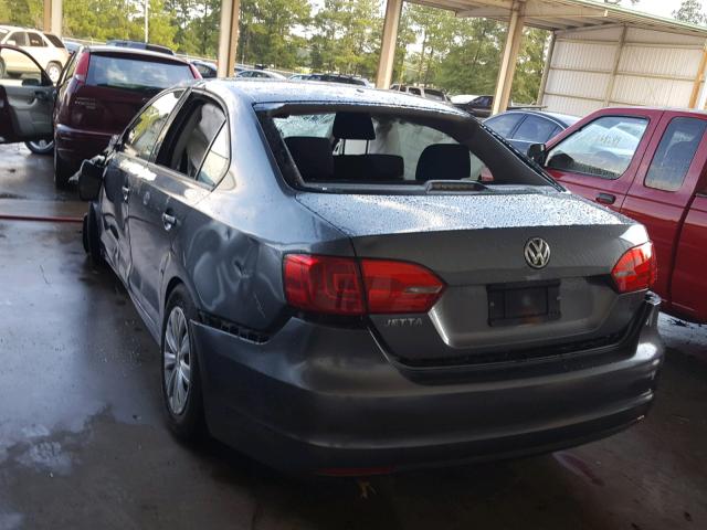 3VW2K7AJ3DM294433 - 2013 VOLKSWAGEN JETTA BASE Մոխրագույն լուսանկար 3