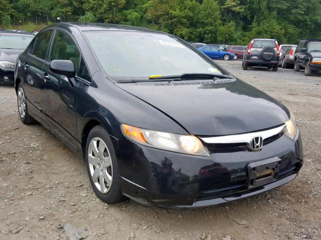 1HGFA16507L076375 - 2007 HONDA CIVIC LX BLACK photo 1