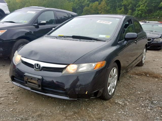 1HGFA16507L076375 - 2007 HONDA CIVIC LX BLACK photo 2