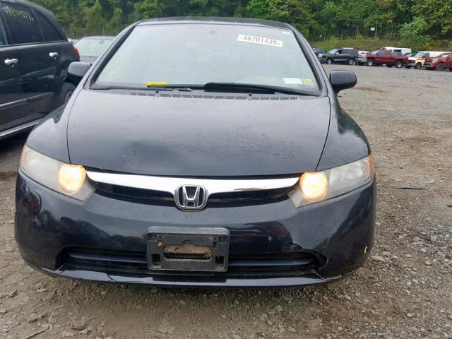 1HGFA16507L076375 - 2007 HONDA CIVIC LX BLACK photo 9