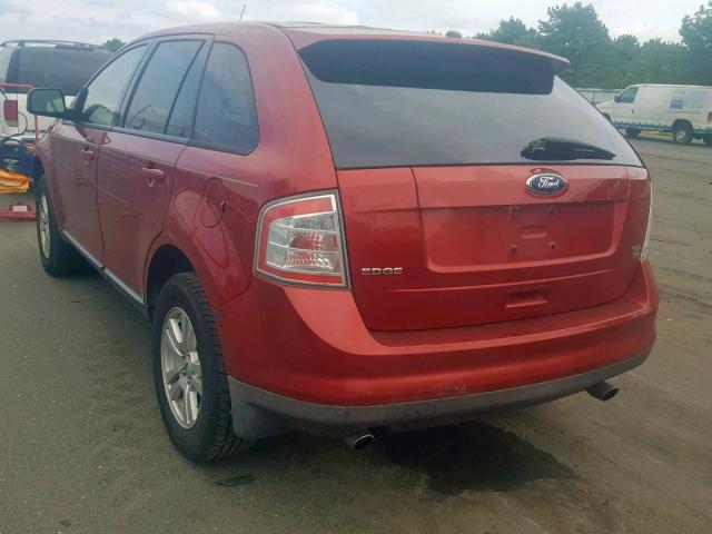 2FMDK48C58BA39965 - 2008 FORD EDGE SEL RED photo 3