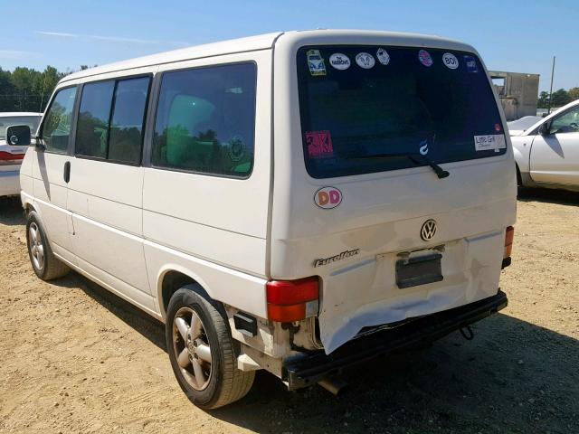 WV2KB47002H094497 - 2002 VOLKSWAGEN EUROVAN GL WHITE photo 3