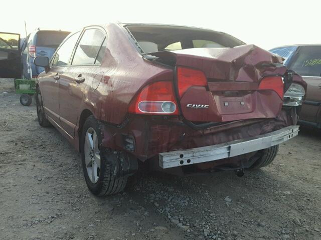 2HGFA16968H535703 - 2008 HONDA CIVIC EXL BURGUNDY photo 3