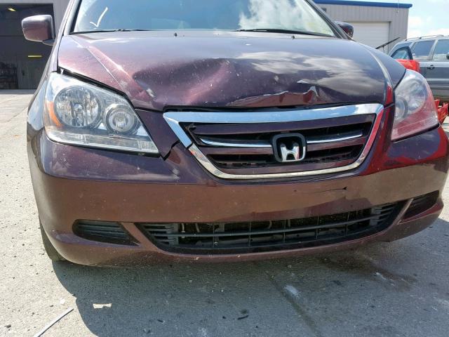 5FNRL38747B405596 - 2007 HONDA ODYSSEY EX MAROON photo 9