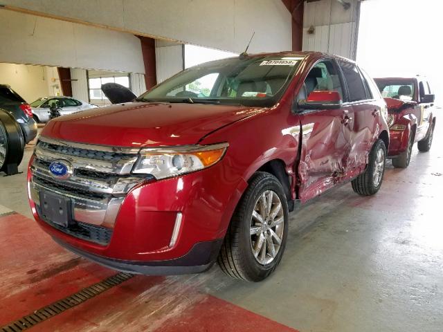 2FMDK4JC0DBB15919 - 2013 FORD EDGE SEL RED photo 2