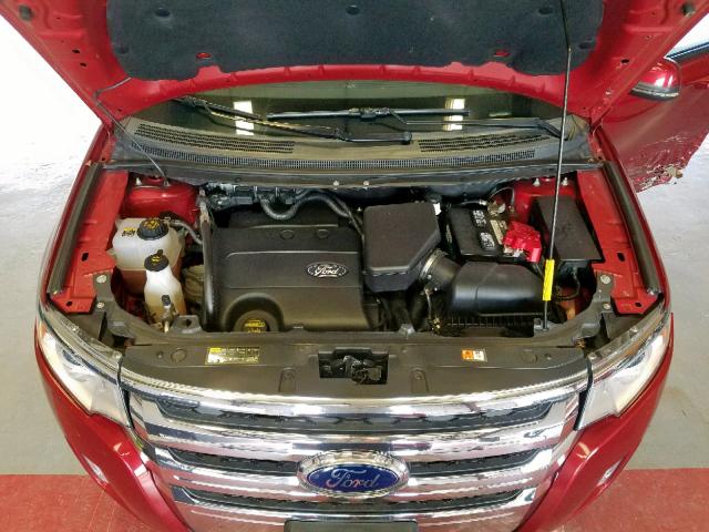 2FMDK4JC0DBB15919 - 2013 FORD EDGE SEL RED photo 7