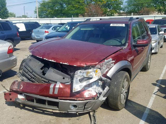 1FMDK05W08GA26749 - 2008 FORD TAURUS X S MAROON photo 2