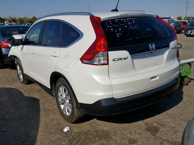 5J6RM4H74EL015797 - 2014 HONDA CR-V EXL WHITE photo 3