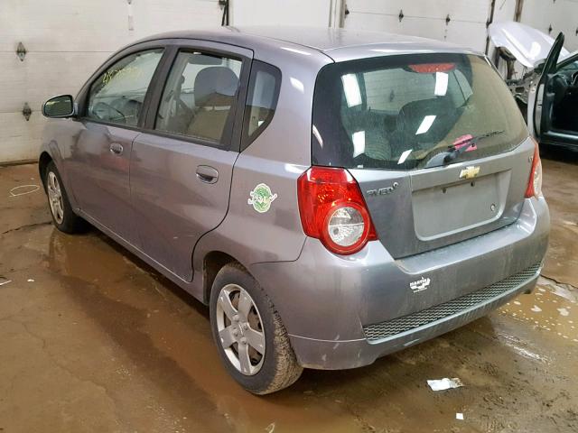 KL1TD6DE1BB153317 - 2011 CHEVROLET AVEO LS GRAY photo 3