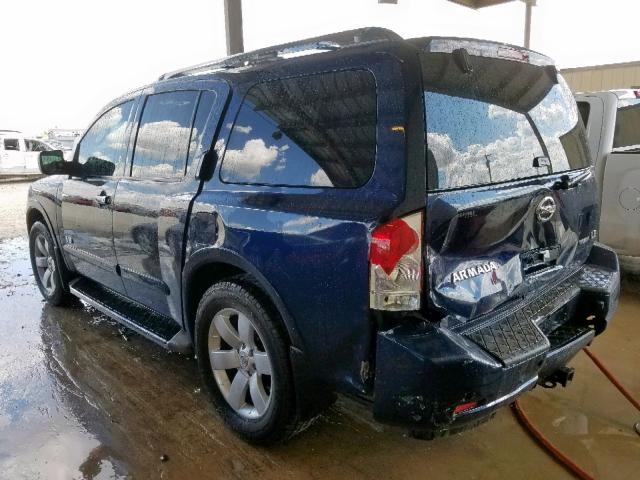 5N1BA08D48N628330 - 2008 NISSAN ARMADA SE BLUE photo 3