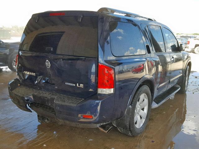 5N1BA08D48N628330 - 2008 NISSAN ARMADA SE BLUE photo 4