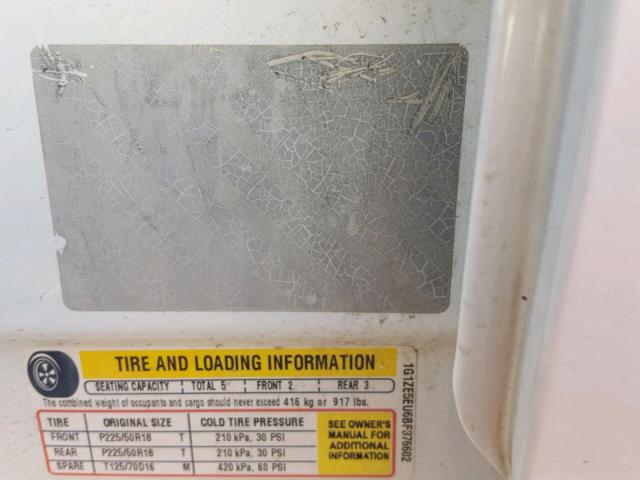 1G1ZE5EU6BF376602 - 2011 CHEVROLET MALIBU LTZ 白色 照片 10