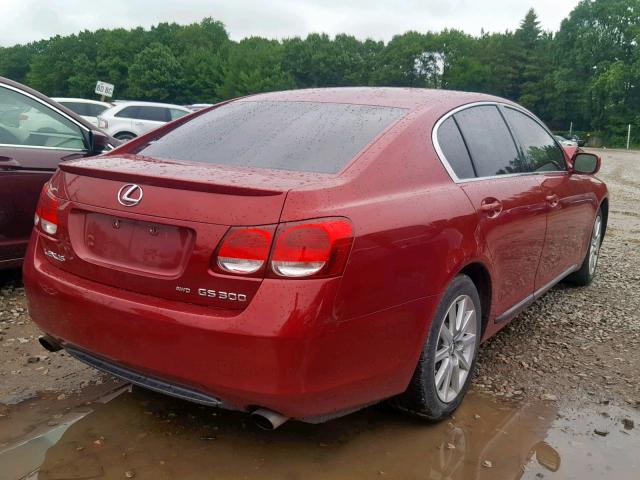 JTHCH96SX60007581 - 2006 LEXUS GS 300 RED photo 4