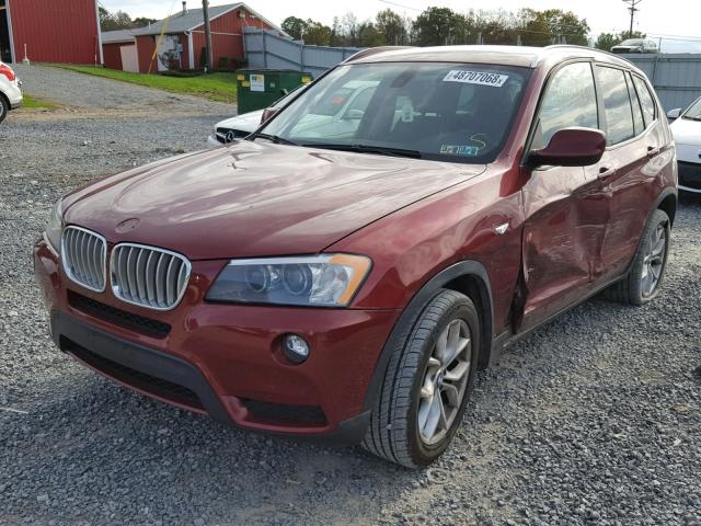 5UXWX7C51BL732840 - 2011 BMW X3 XDRIVE3 RED photo 2