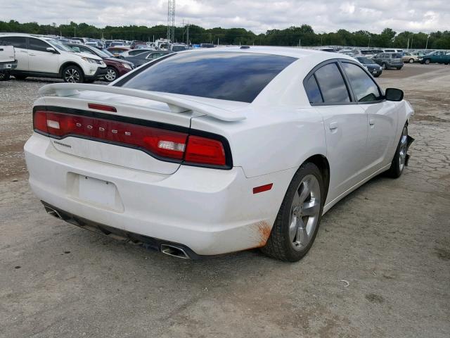 2C3CDXHG8EH330620 - 2014 DODGE CHARGER SX WHITE photo 4