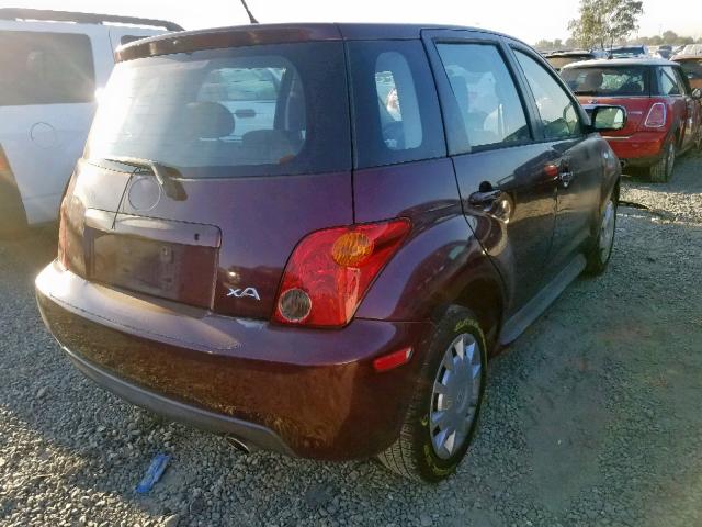 JTKKT624050115071 - 2005 TOYOTA SCION XA MAROON photo 4