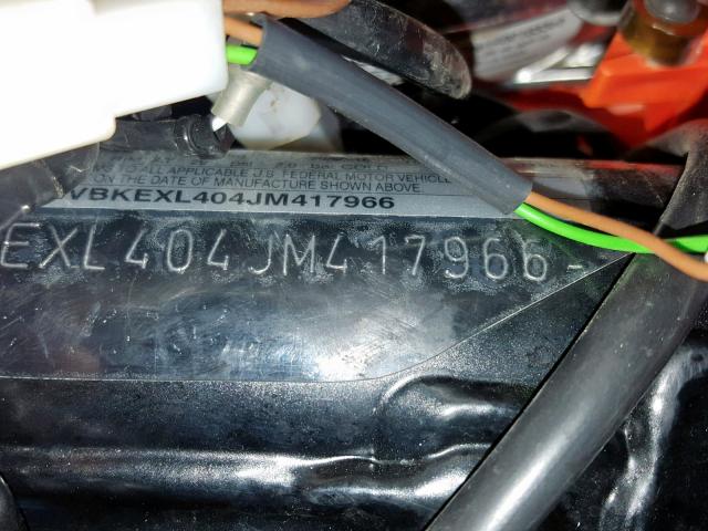 VBKEXL404JM417966 - 2018 KTM 500 EXC-F ORANGE photo 10