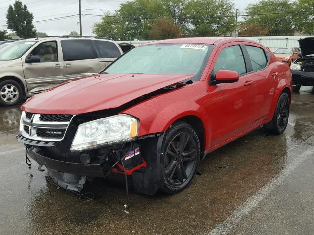 1B3BD1FG2BN573965 - 2011 DODGE AVENGER MA RED photo 2