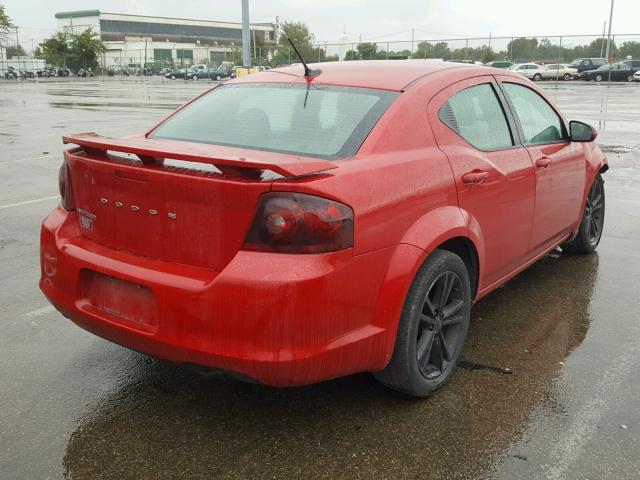 1B3BD1FG2BN573965 - 2011 DODGE AVENGER MA RED photo 4