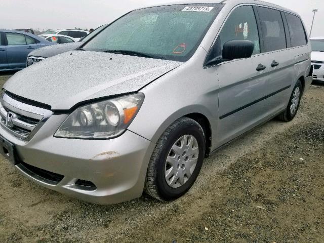 5FNRL382X7B073748 - 2007 HONDA ODYSSEY LX SILVER photo 2