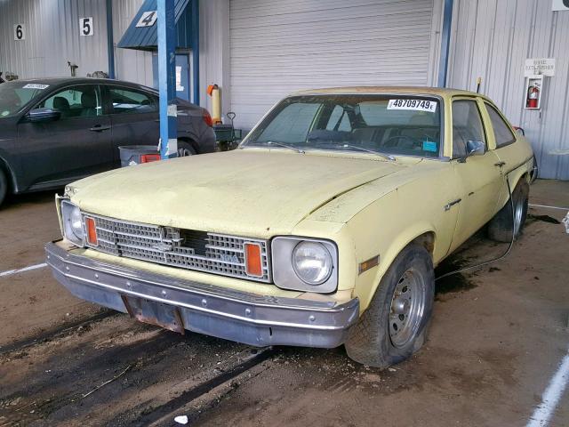 1X27G5W179141 - 1975 CHEVROLET NOVA YELLOW photo 2