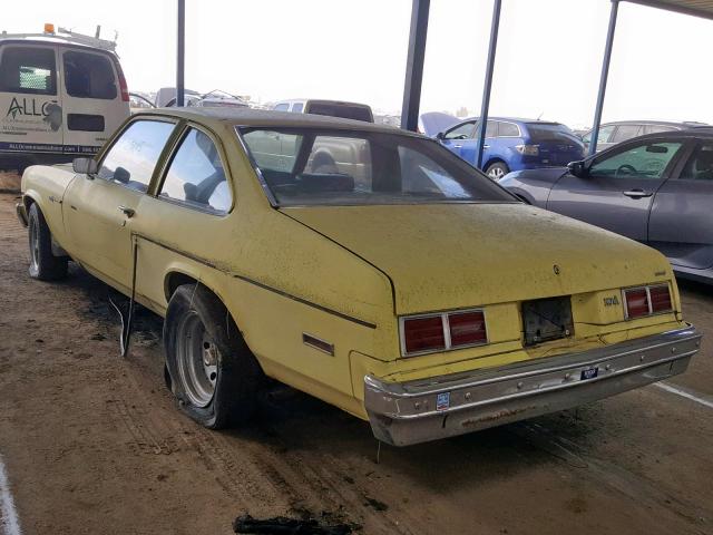 1X27G5W179141 - 1975 CHEVROLET NOVA YELLOW photo 3