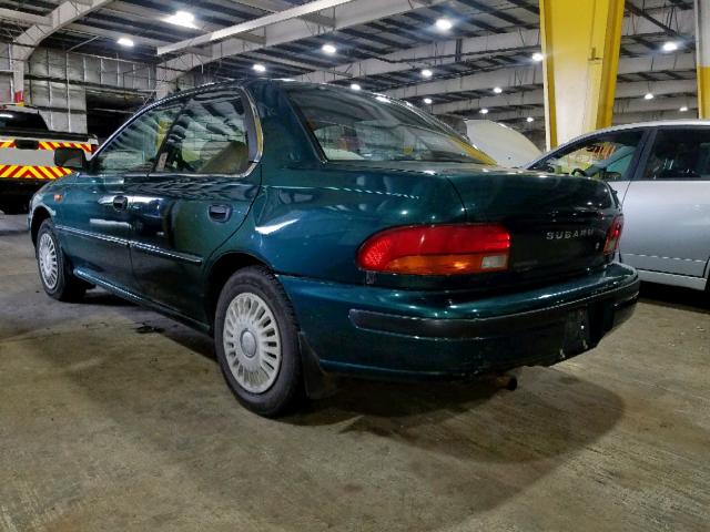 JF1GC2445PG505389 - 1993 SUBARU IMPREZA L GREEN photo 3