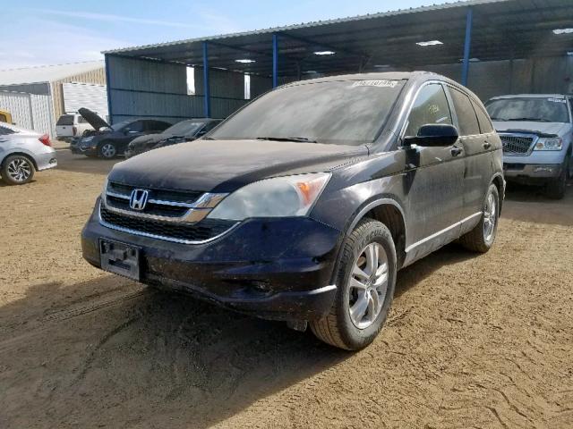 5J6RE4H77AL050258 - 2010 HONDA CR-V EXL BLACK photo 2