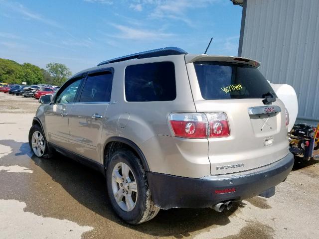 1GKEV23D69J134797 - 2009 GMC ACADIA SLT GOLD photo 3