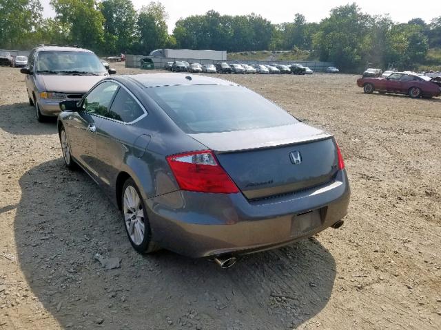 1HGCS2B81AA006604 - 2010 HONDA ACCORD EXL GRAY photo 3