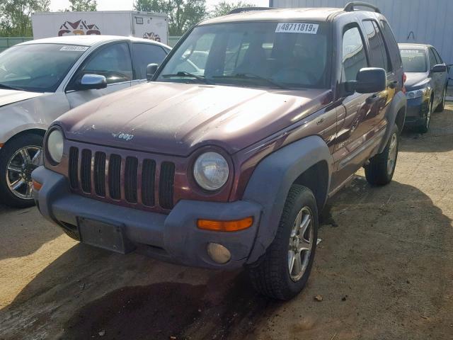 1J4GL48KX2W190533 - 2002 JEEP LIBERTY SP PURPLE photo 2