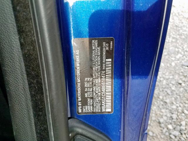 WBAKG1C54BE618474 - 2011 BMW 335 IS BLUE photo 10