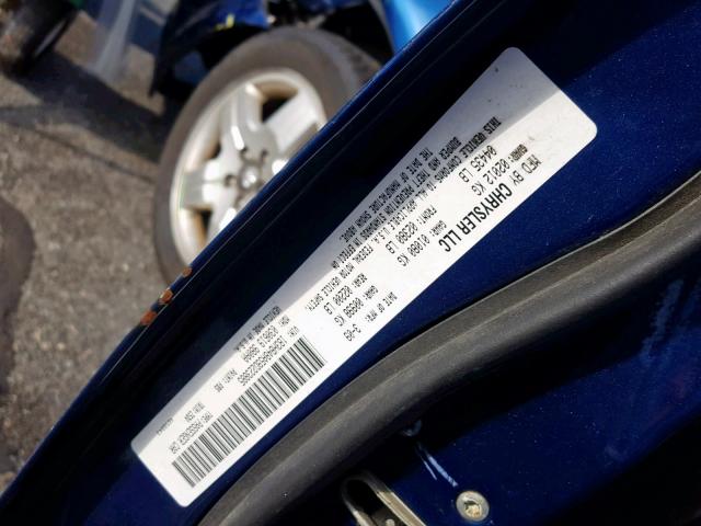 1B3HB48A59D223885 - 2009 DODGE CALIBER SX BLUE photo 10