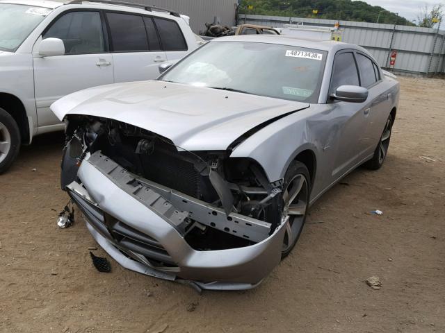 2C3CDXHG6EH254279 - 2014 DODGE CHARGER SX SILVER photo 2