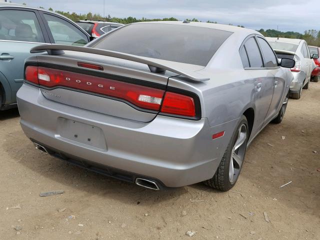 2C3CDXHG6EH254279 - 2014 DODGE CHARGER SX SILVER photo 4