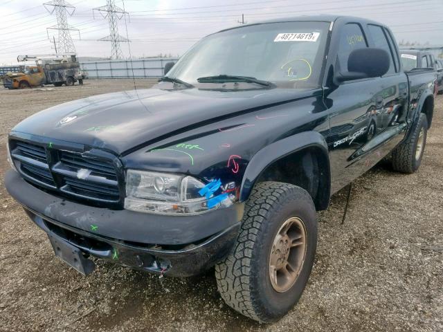 1B7GG2AN1YS697985 - 2000 DODGE DAKOTA QUA BLACK photo 2