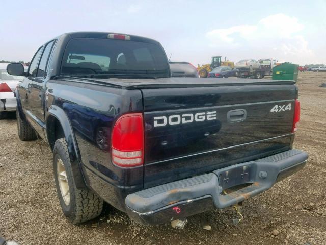 1B7GG2AN1YS697985 - 2000 DODGE DAKOTA QUA BLACK photo 3