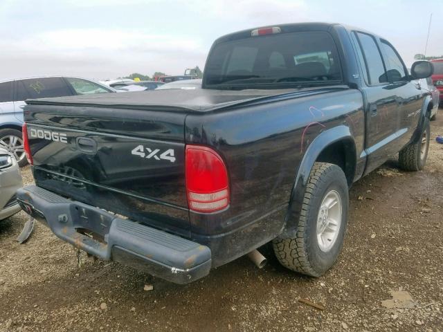 1B7GG2AN1YS697985 - 2000 DODGE DAKOTA QUA BLACK photo 4