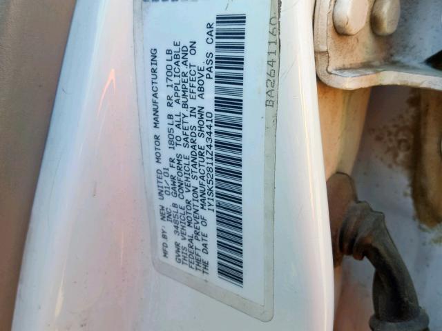 1Y1SK52811Z434410 - 2001 CHEVROLET GEO PRIZM შავი ფოტო 10